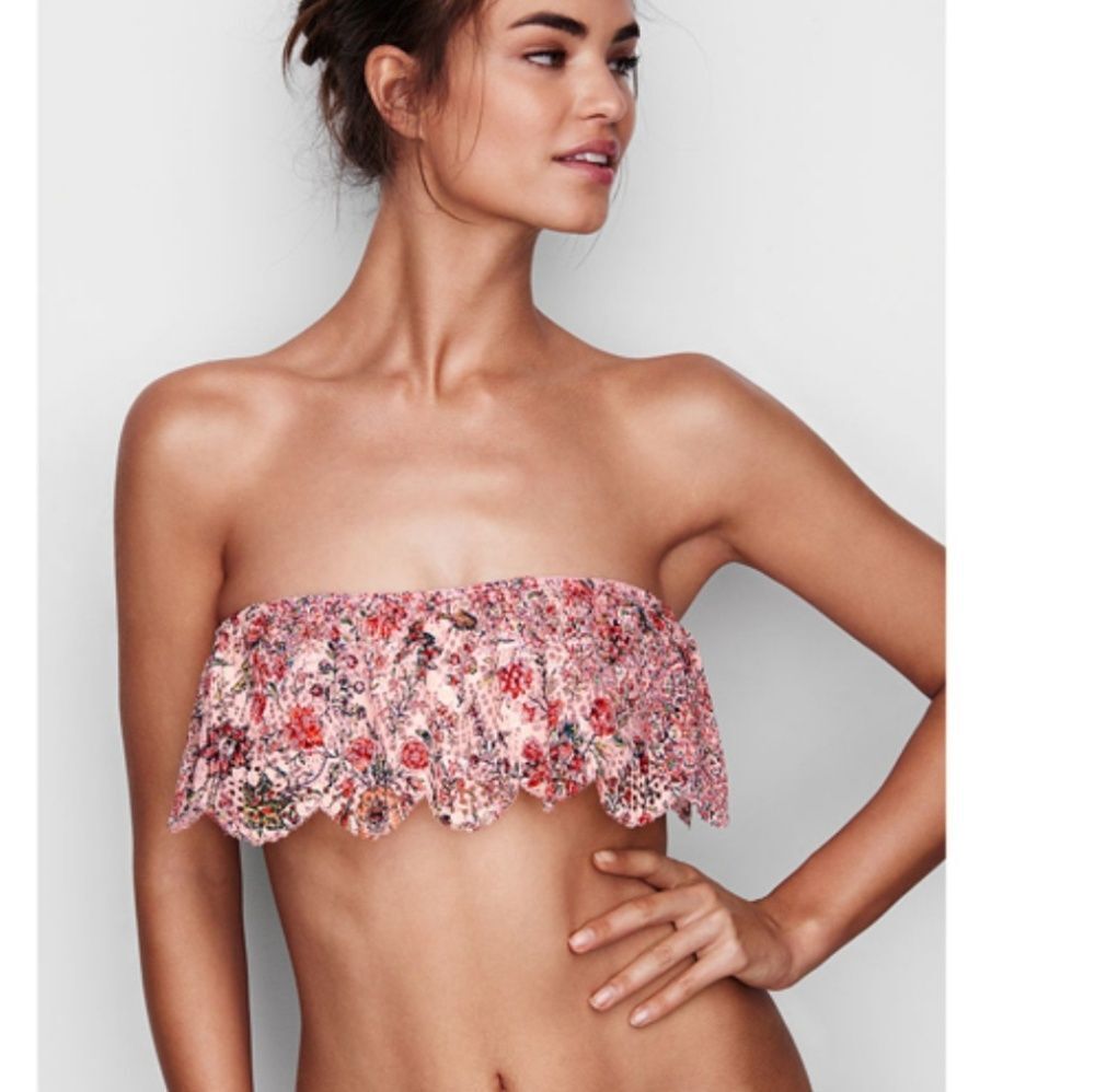 🍒NWOT🍒 VS LACE FLORAL BANDEAU M